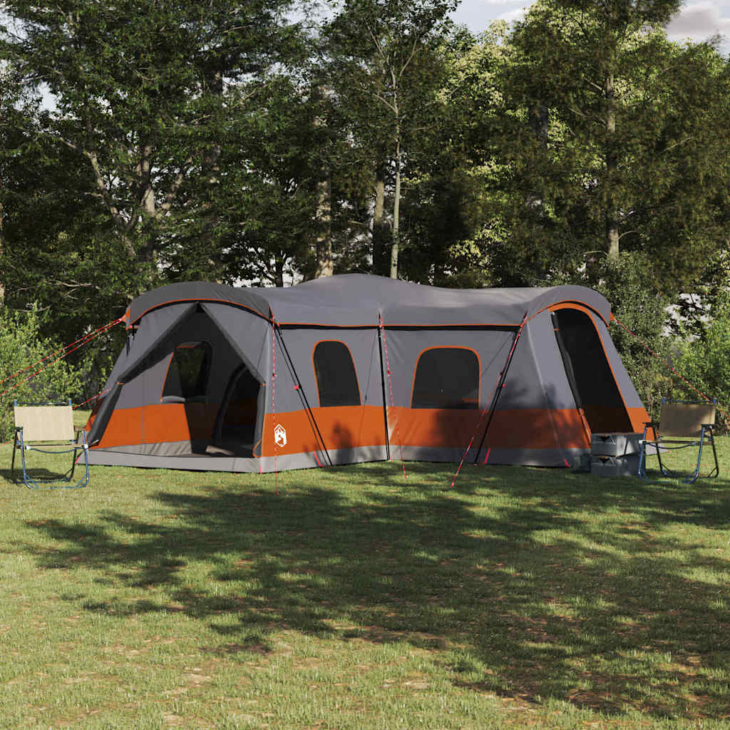 vidaXL Tente avec toit avec stockage Gris et orange 680 x 510 x 210 cm