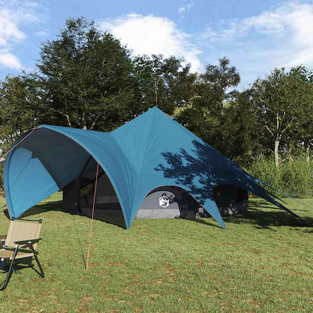 vidaXL Tente tipi avec toit avec évent Bleu et gris 600 x 600 x 347 cm