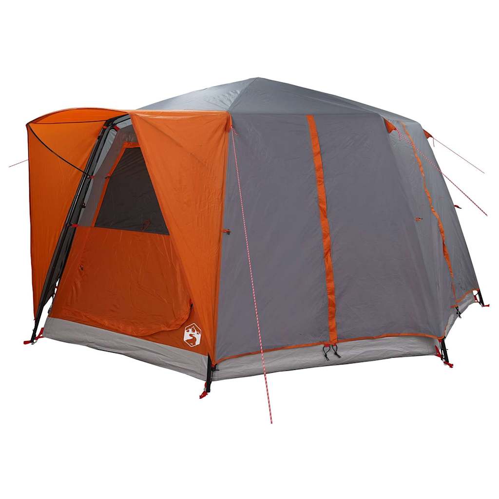 vidaXL Tente Cabane avec toit Gris et orange 425 x 396 x 222 cm - Image 4
