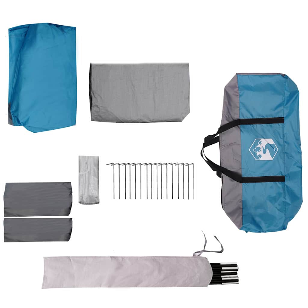 vidaXL Tente familiale avec toit Bleu et gris 460 x 430 x 214 cm - Image 6