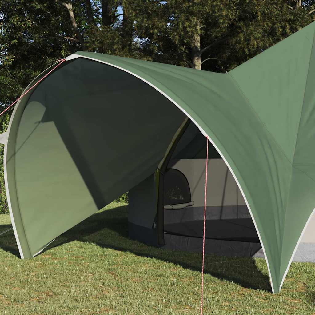 vidaXL Tente tipi avec toit avec évent Vert et gris 600 x 600 x 347 cm - Image 3