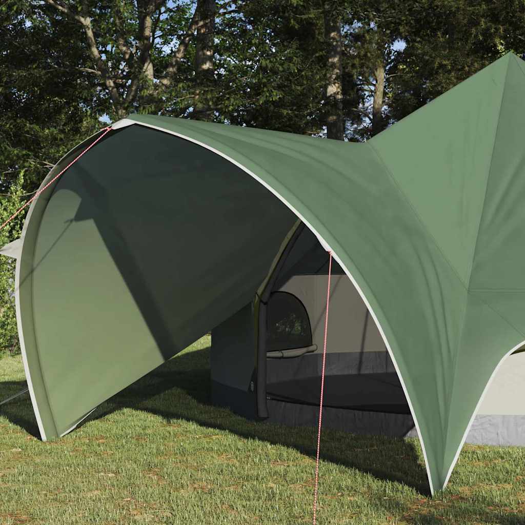 vidaXL Tente tipi avec toit avec évent Vert et gris 600 x 600 x 347 cm - Image 3