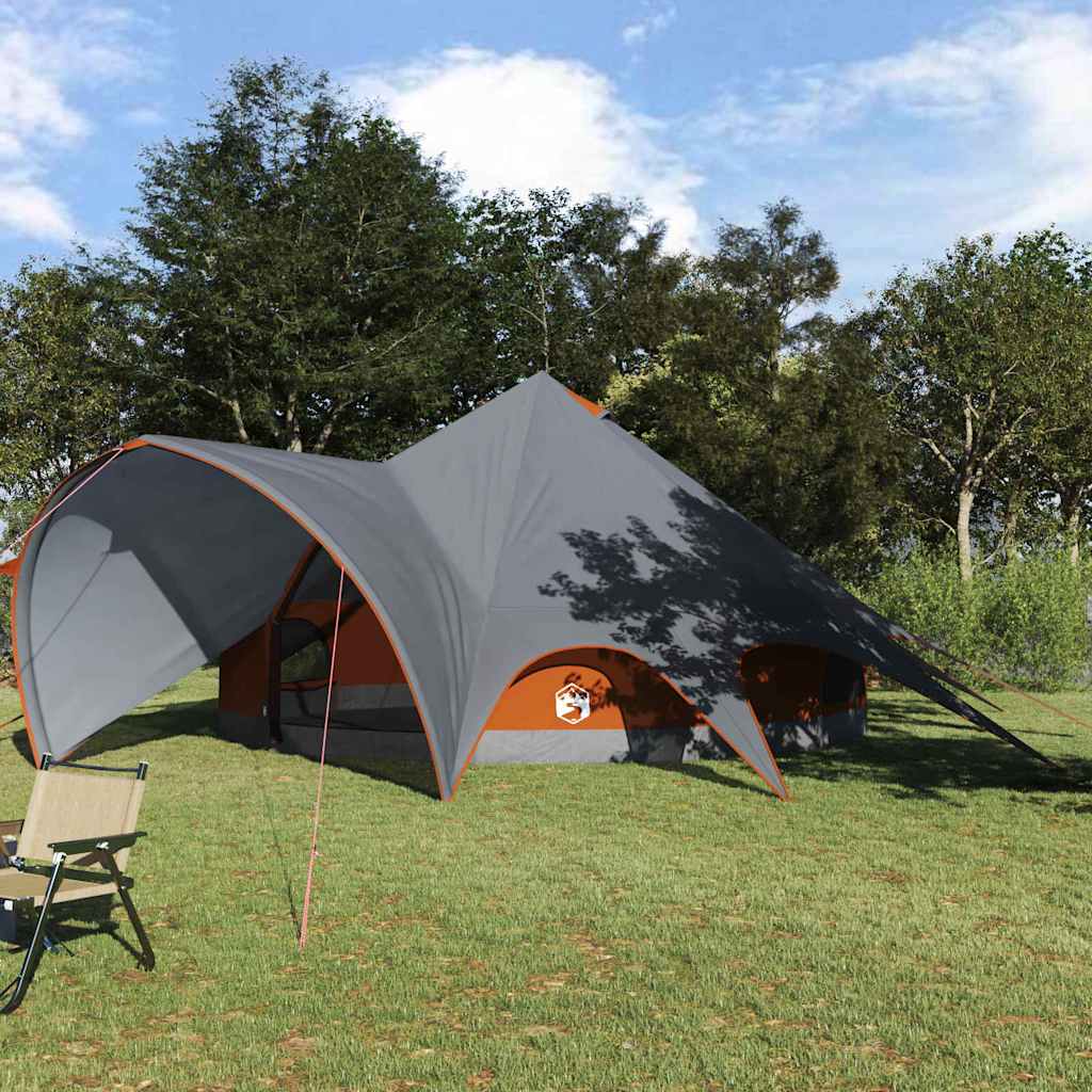 vidaXL Tente tipi avec toit Gris et orange 600 x 600 x 347 cm