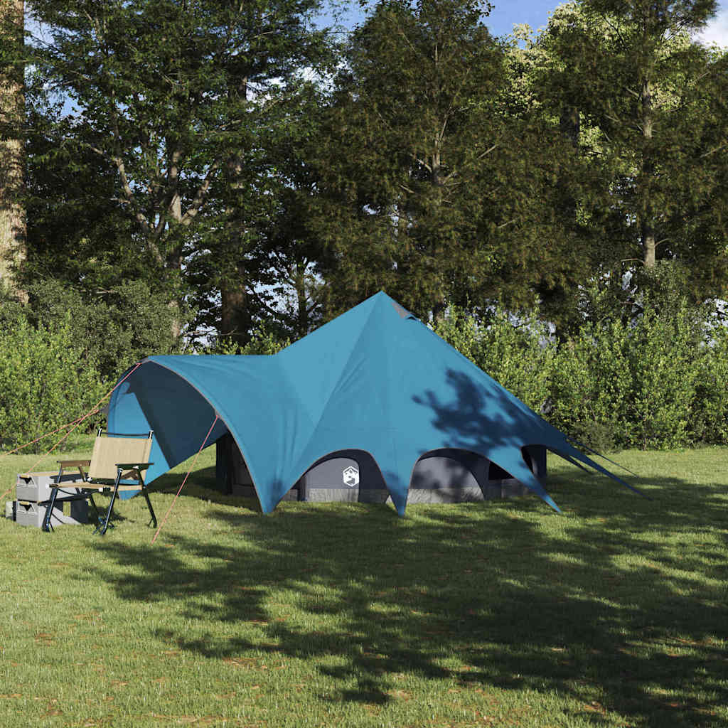 vidaXL Tente tipi avec toit avec évent Bleu et gris 600 x 600 x 347 cm
