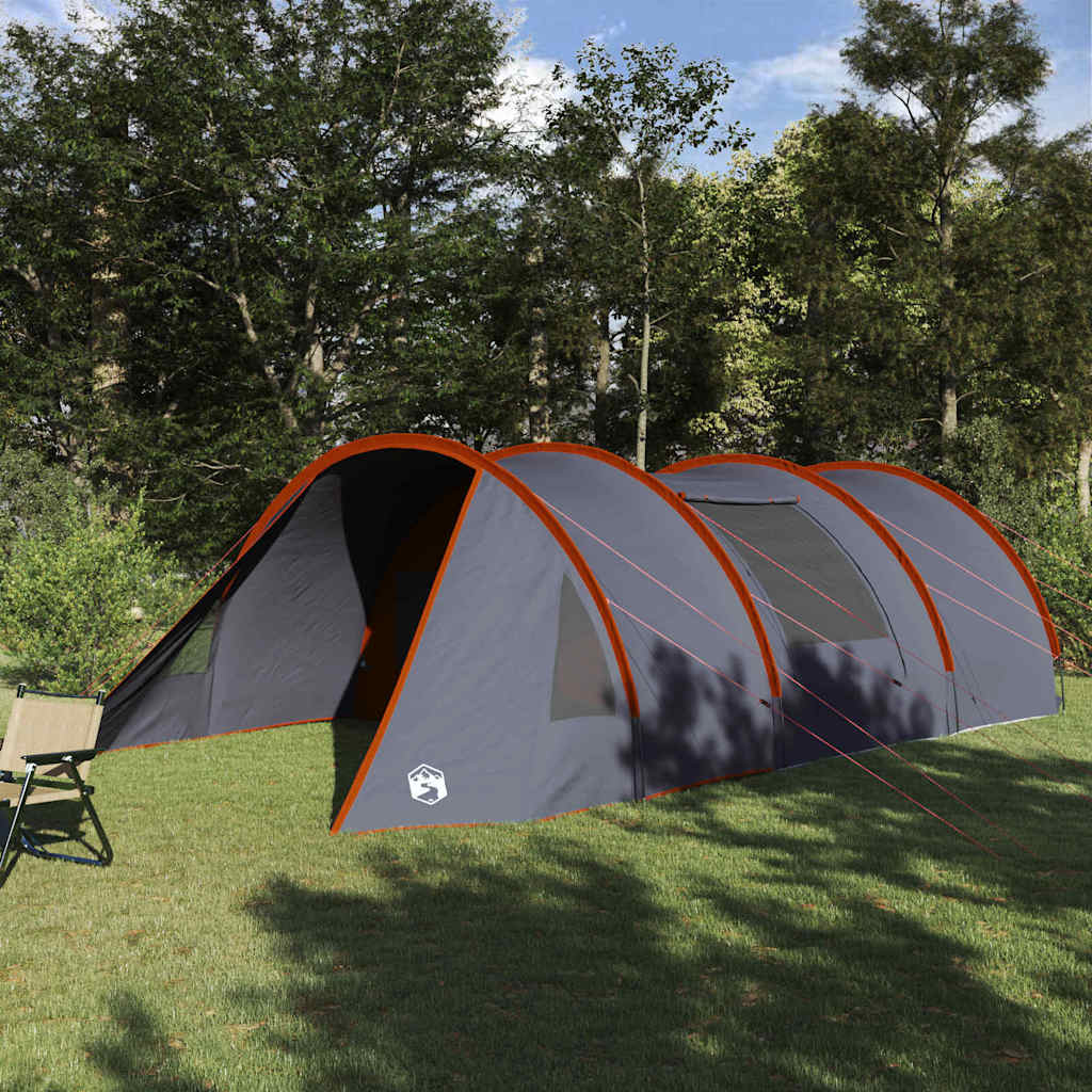 vidaXL Tienda de campaña tipo túnel Gris y naranja 778 x 356 x 210 cm