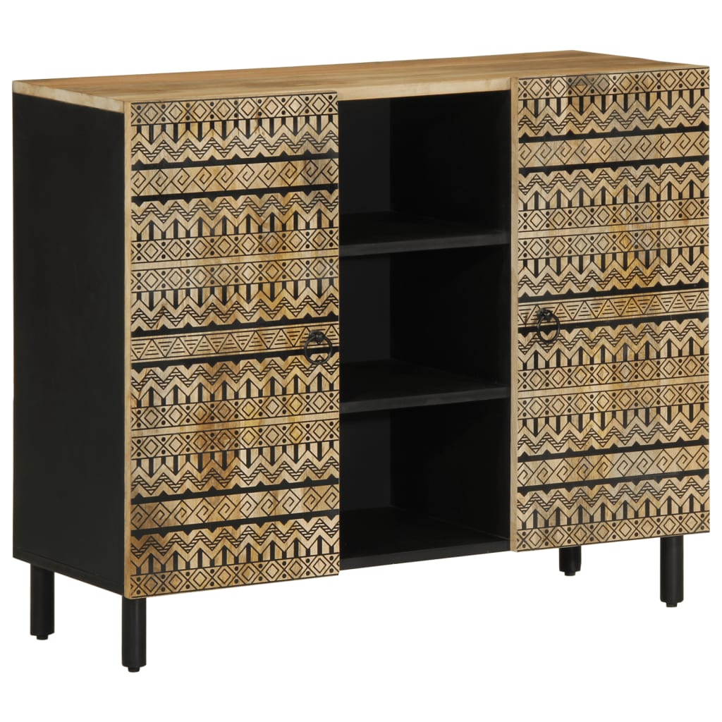 vidaXL Aparador de madera maciza de mango rugosa 90x33,5x75 cm