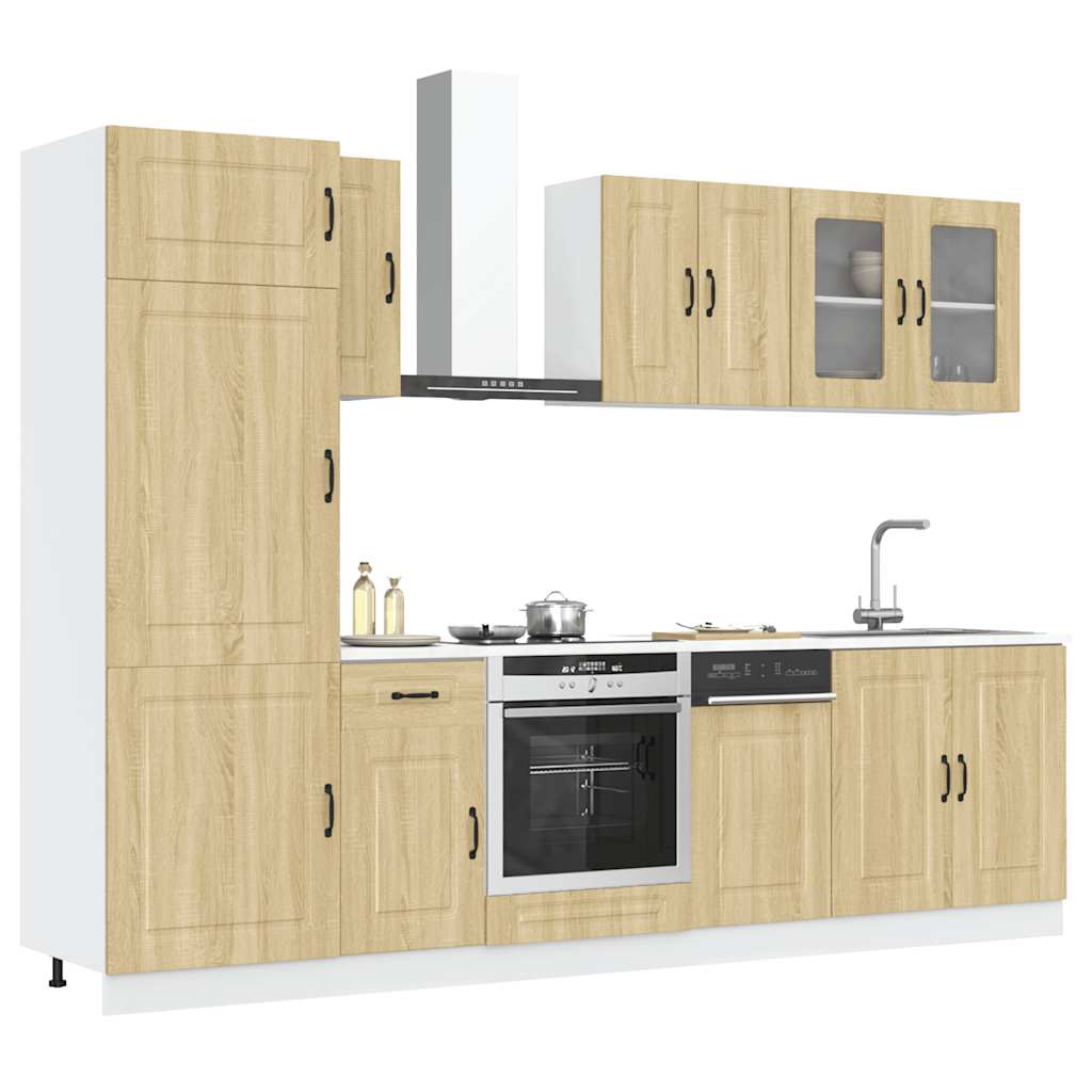 vidaXL Mueble cocina Kalmar roble sonoma 8 pzas madera contrachapada