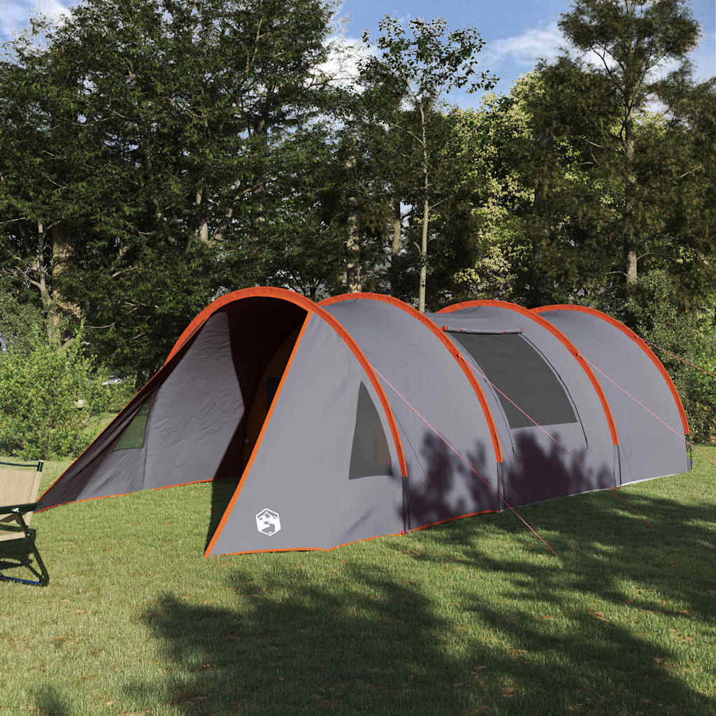vidaXL Tienda de campaña tipo túnel Gris y naranja 778 x 356 x 210 cm