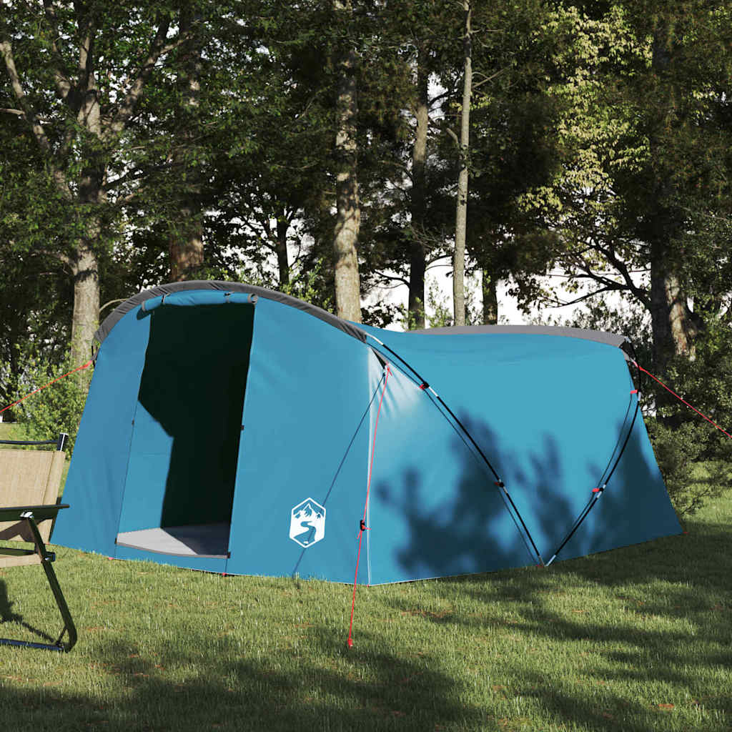 vidaXL Tienda de campaña tipo túnel Azul y gris 318 x 275 x 140 cm