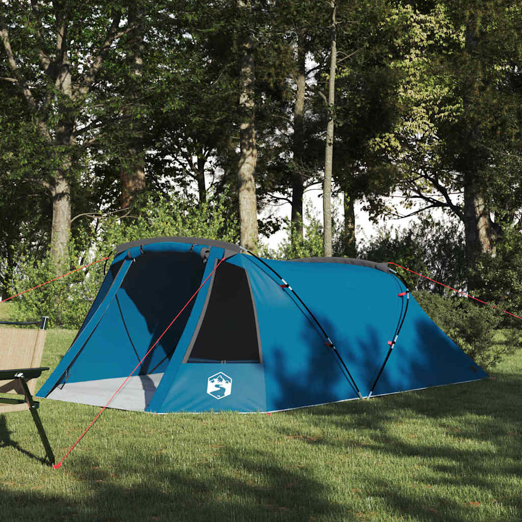 vidaXL Tienda de campaña tipo túnel Azul y gris 328 x 228 x 115 cm