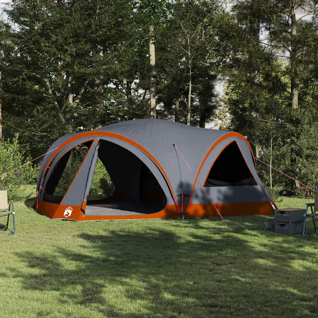 vidaXL Tienda Familiar con techo Gris y naranja 460 x 430 x 214 cm