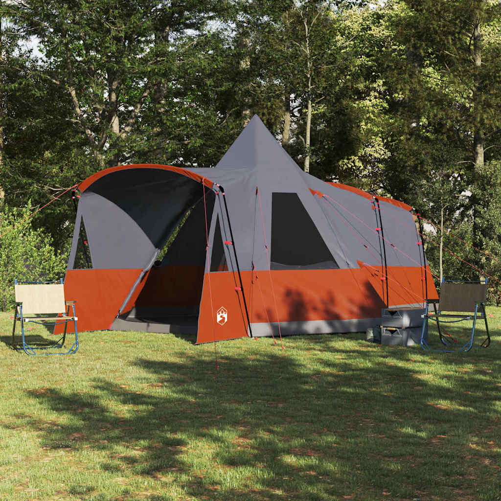 vidaXL Tienda tipi con techo Gris y naranja 720 x 465 x 295 cm
