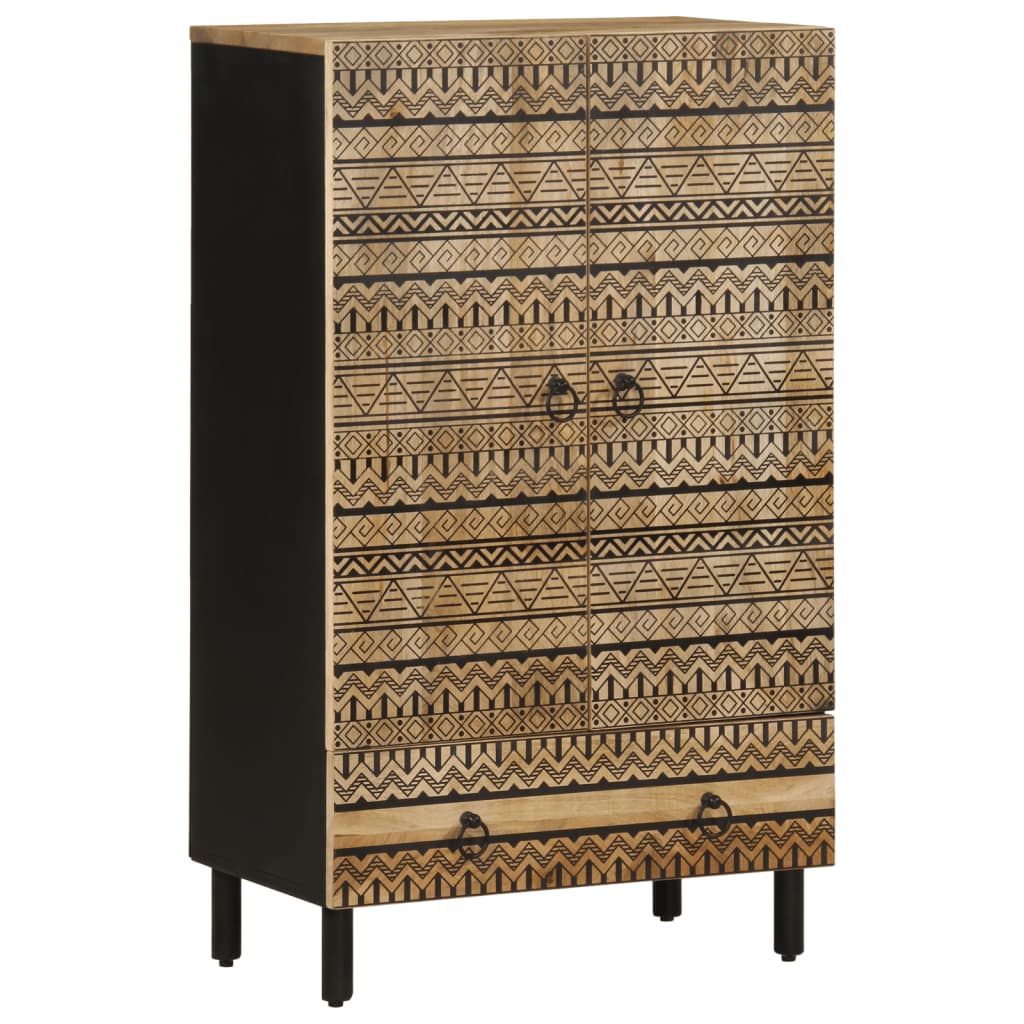 vidaXL Aparador de madera maciza de mango rugosa 60x33,5x100 cm