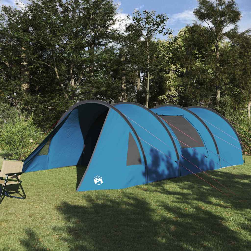 vidaXL Tienda de campaña tipo túnel Azul y gris 778 x 356 x 210 cm