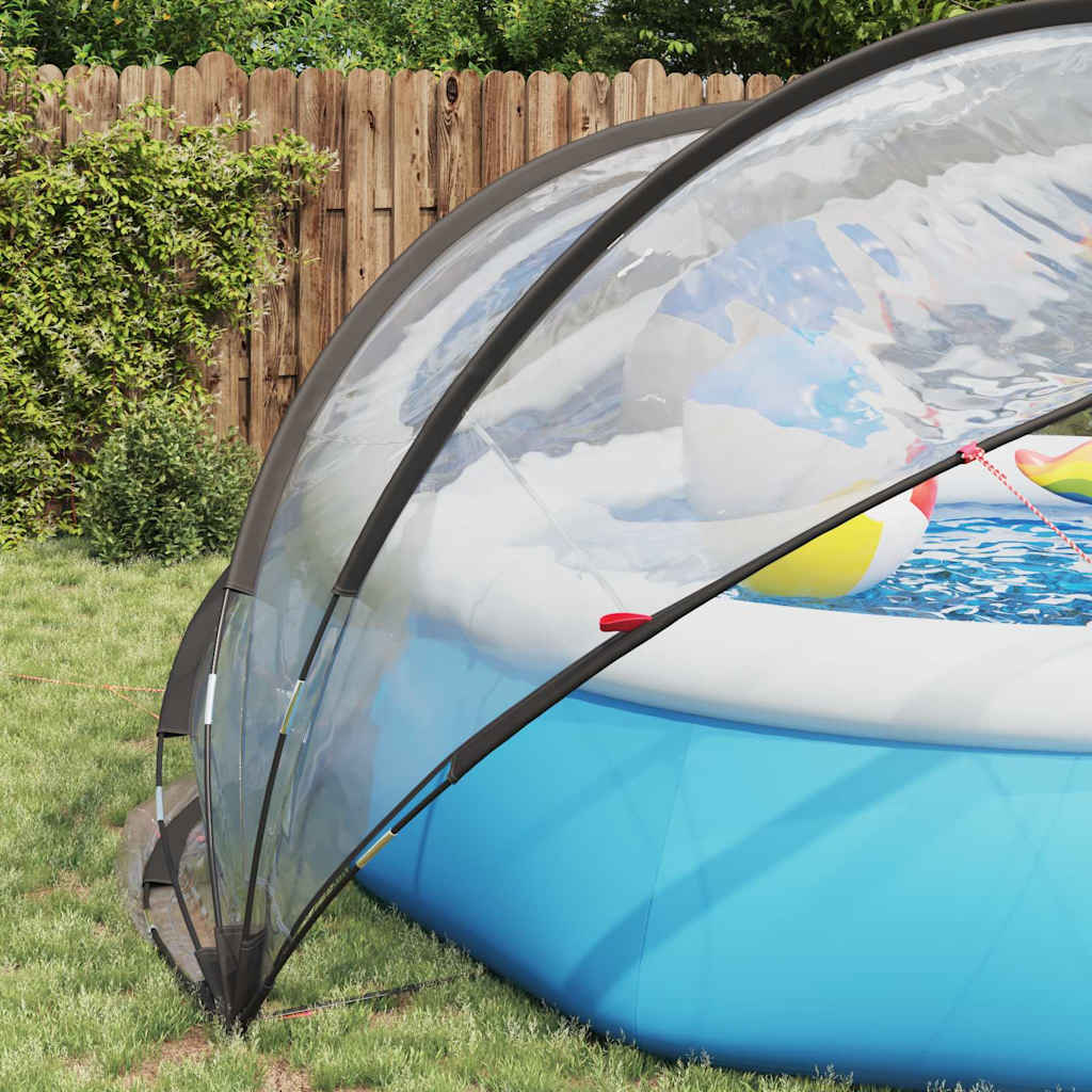 vidaXL Pool-Dome Transparent 405 x 405 x 192 cm PVC - Image 5