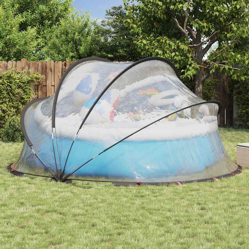 vidaXL Pool-Dome Transparent 405 x 405 x 192 cm PVC - Image 4