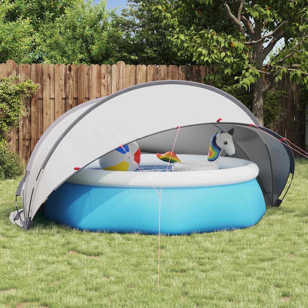 vidaXL Pool-Dome Grau und Orange 336 x 322 x 160 cm