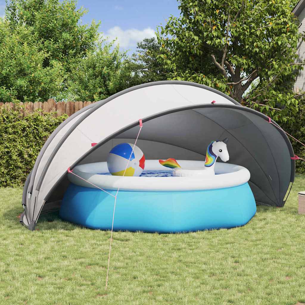 vidaXL Pool-Dome Grau und Orange 500 x 500 x 236 cm