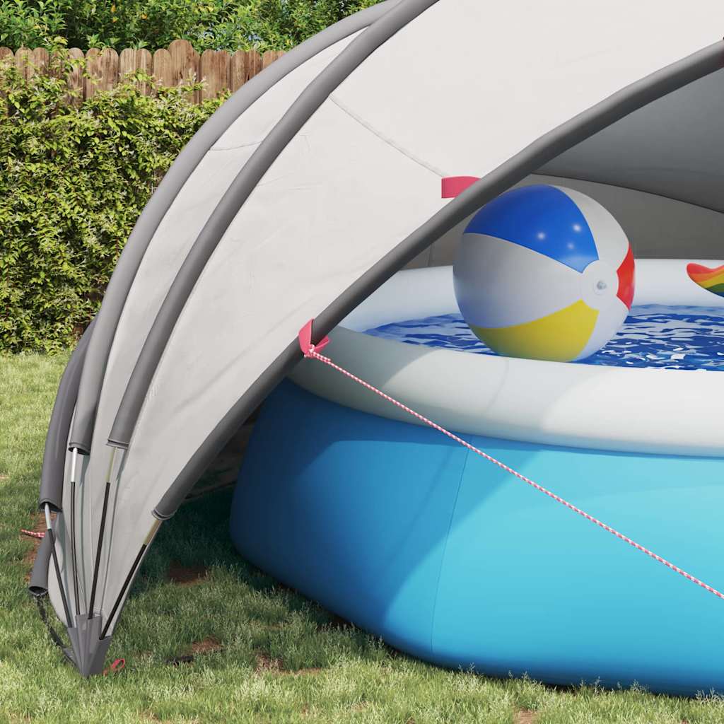 vidaXL Pool-Dome Grau und Orange 500 x 500 x 236 cm - Image 5