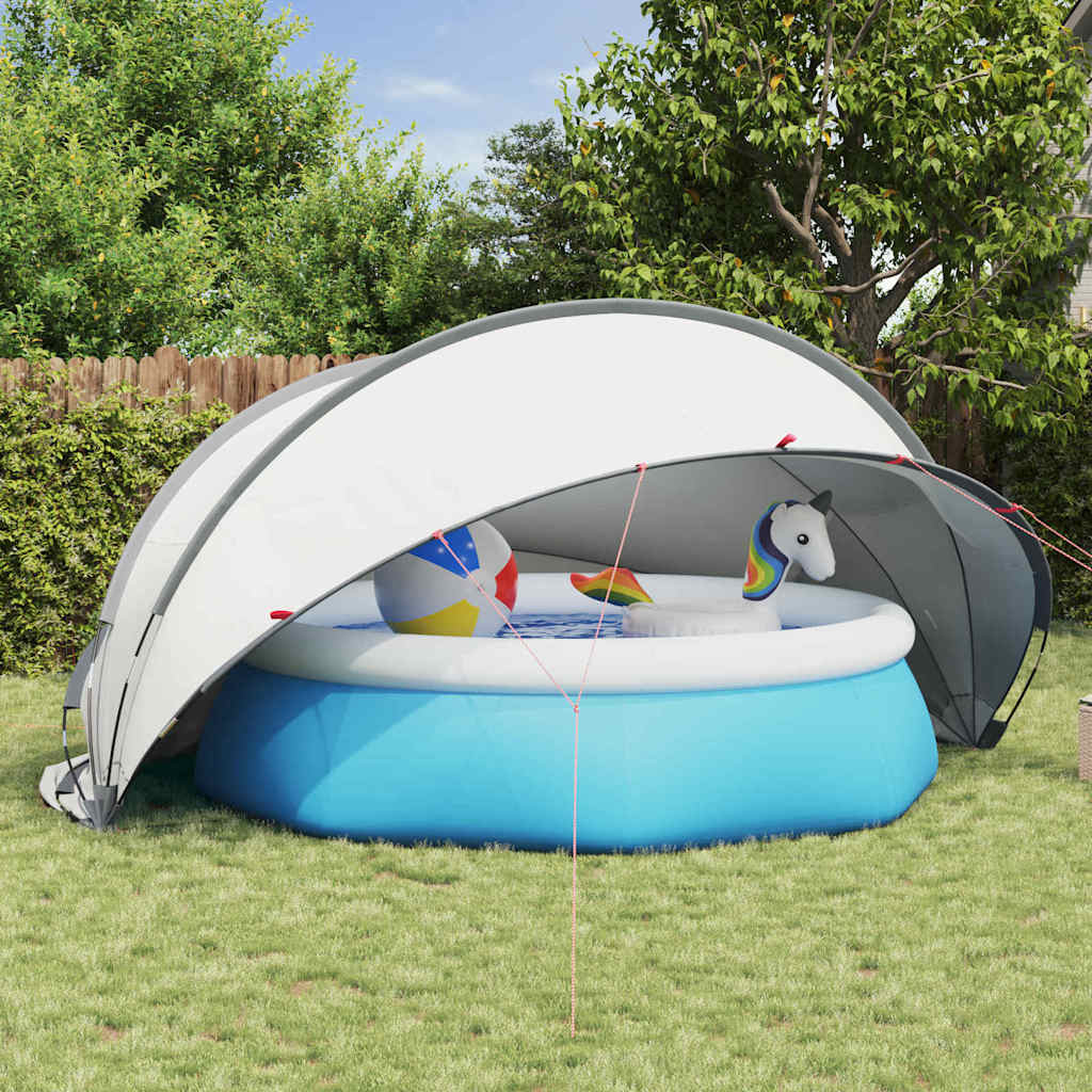 vidaXL Pool-Dome Grau und Orange 430 x 430 x 210 cm