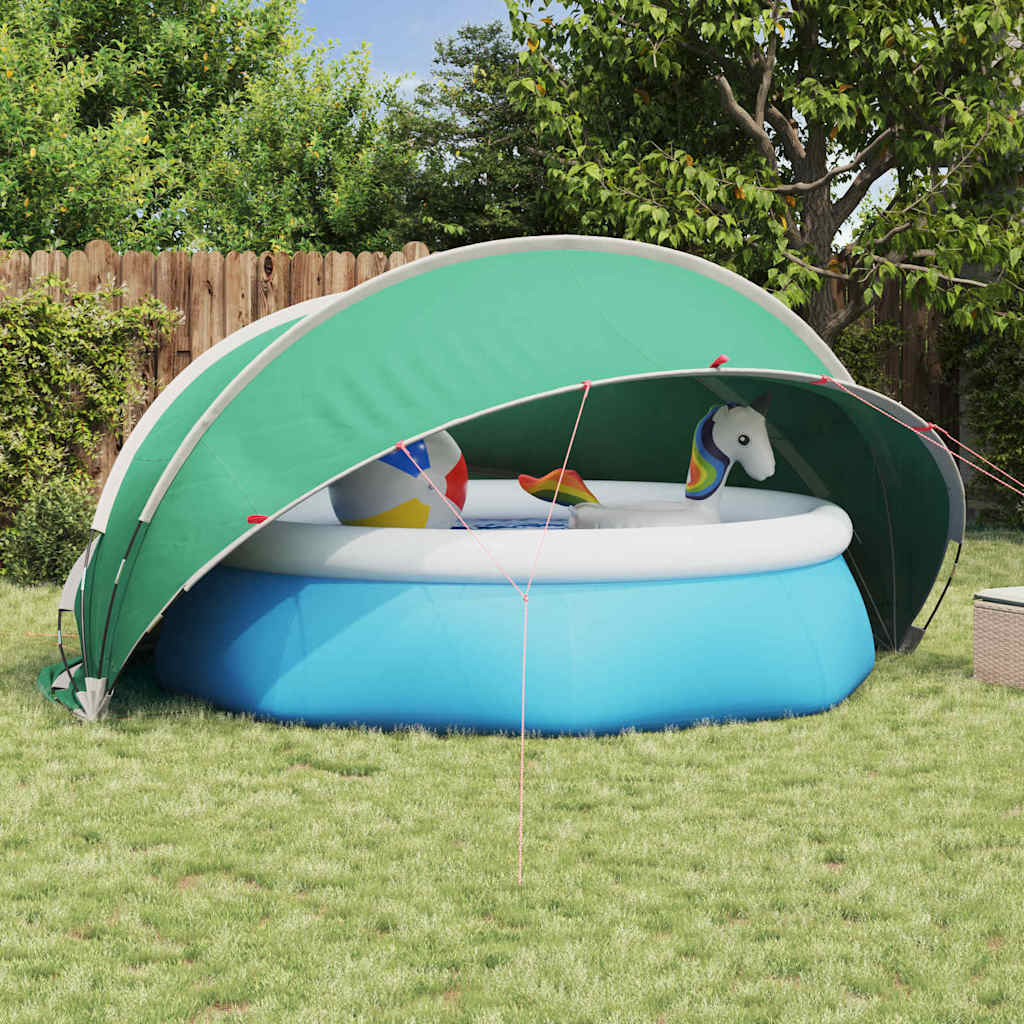 vidaXL Pool-Dome Grün 405 x 405 x 192 cm
