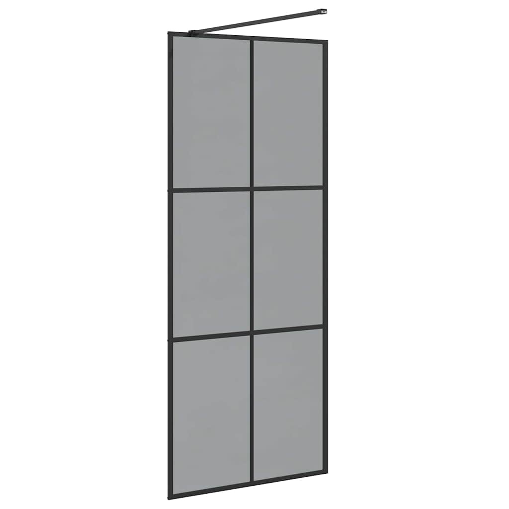 vidaXL Walk-in Duschwand Schwarz 80 x 195 cm Gehärtetes Glas - Image 6