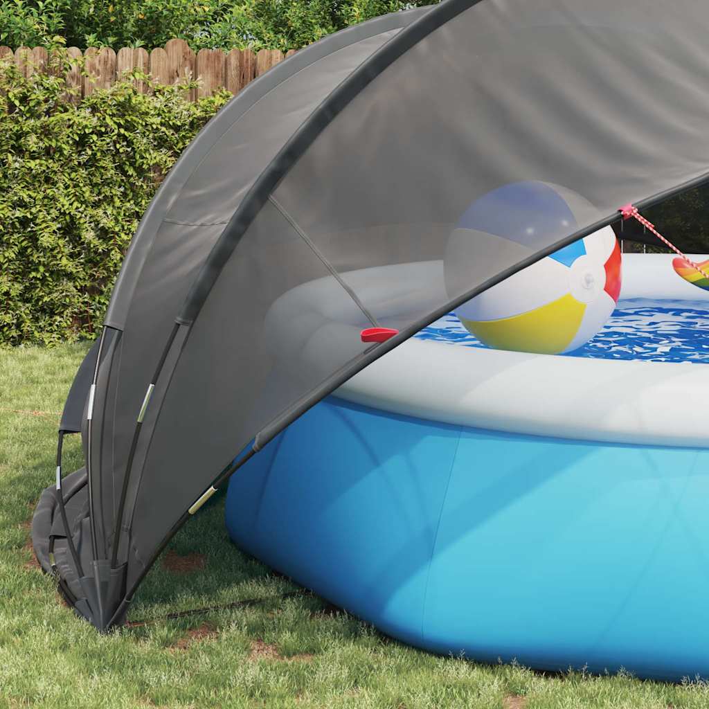 vidaXL Pool-Dome Schwarz 430 x 430 x 210 cm - Image 5