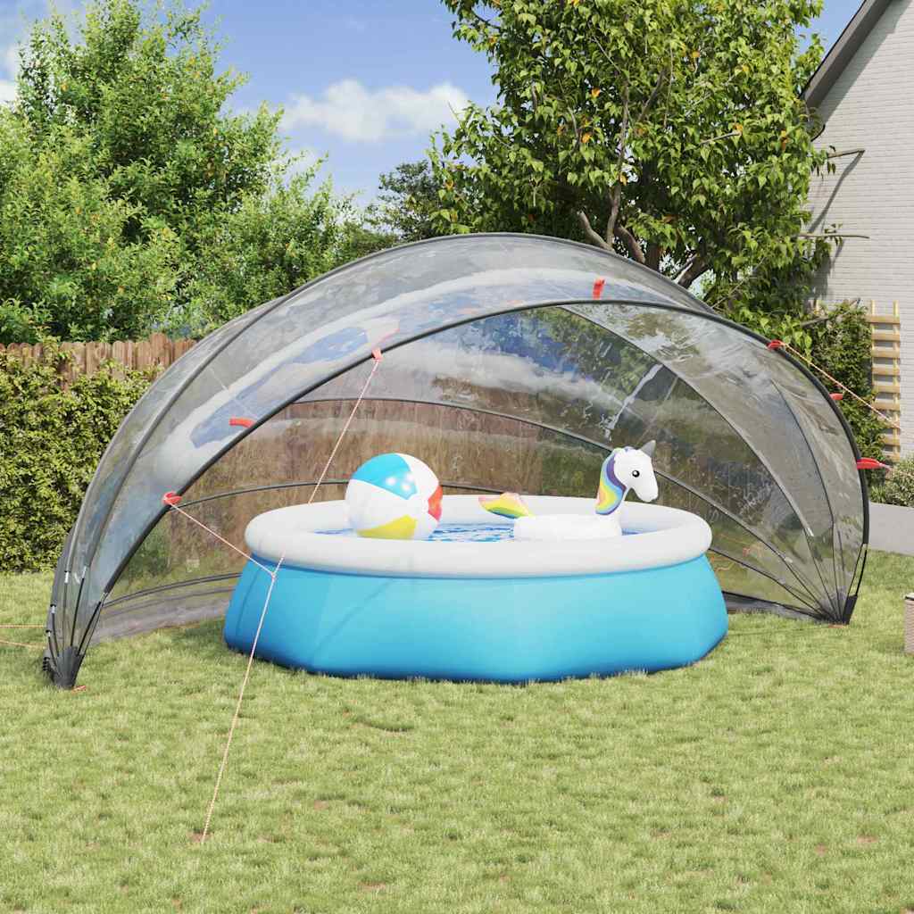 vidaXL Pool-Dome Transparent 592 x 590 x 275 cm PVC
