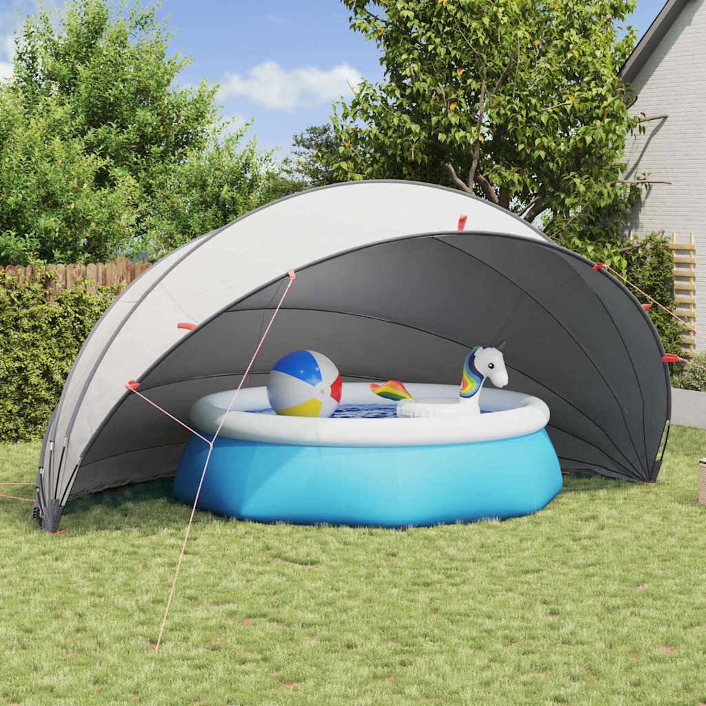 vidaXL Pool-Dome Grau und Orange 592 x 590 x 275 cm