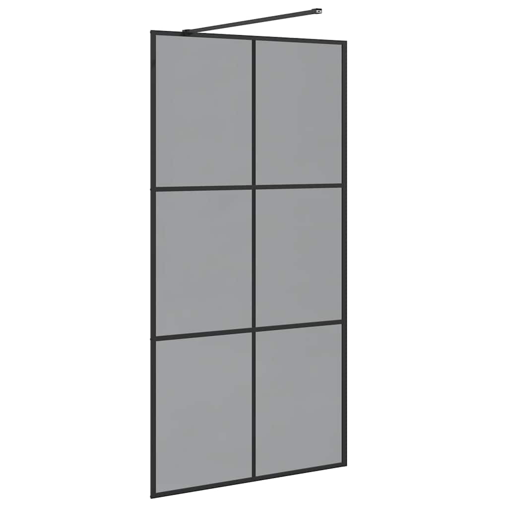 vidaXL Walk-in Duschwand Schwarz 100 x 195 cm Gehärtetes Glas - Image 6