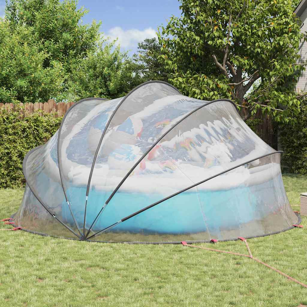 vidaXL Pool-Dome Transparent 500 x 500 x 236 cm PVC - Image 4