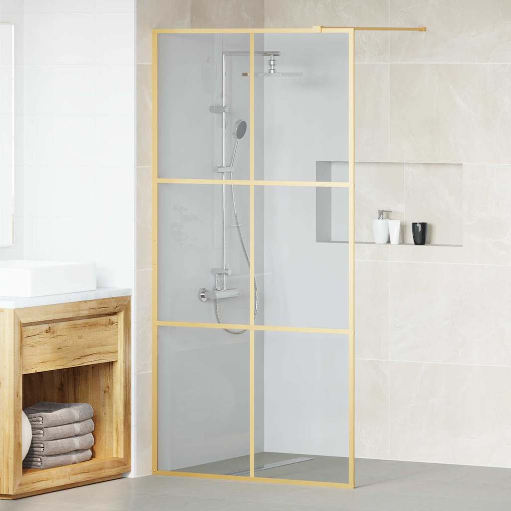 vidaXL Walk-in Duschwand Gold 100 x 195 cm Gehärtetes Glas
