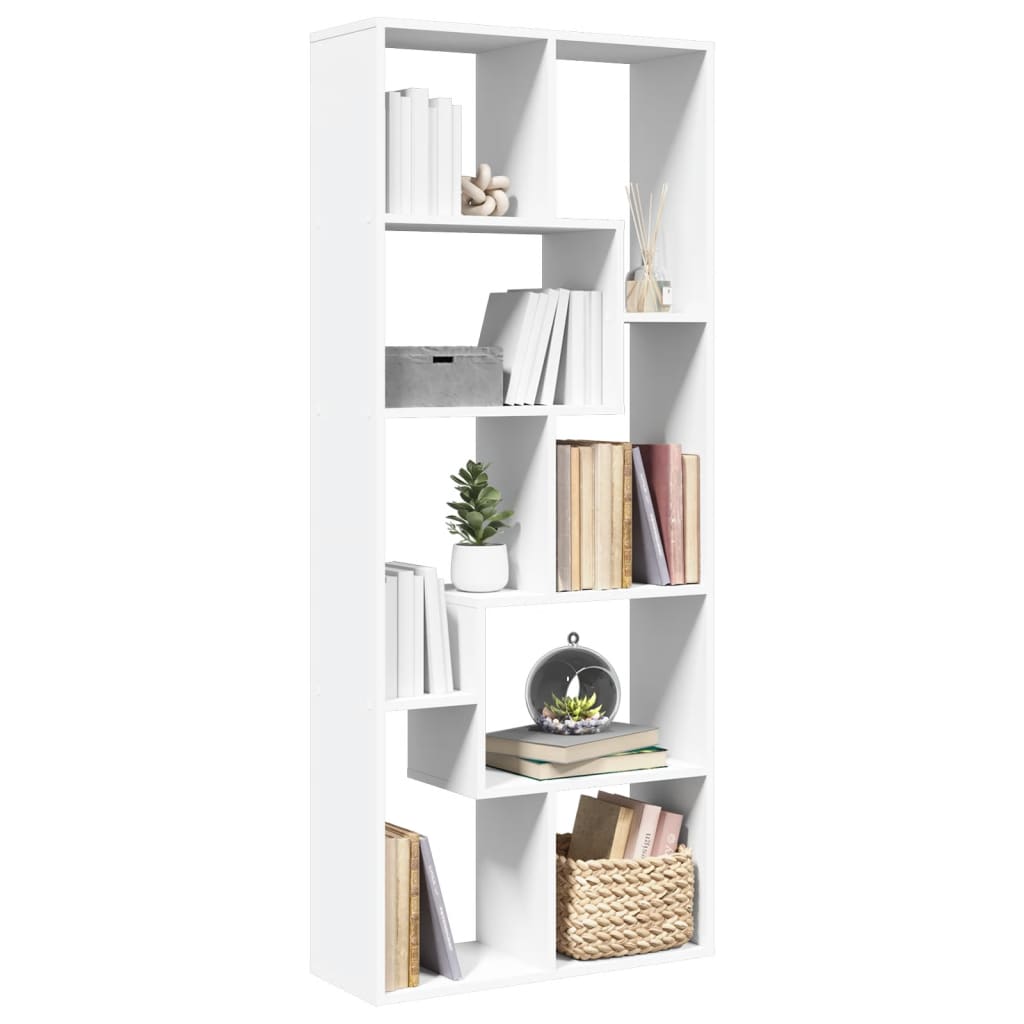 vidaXL Raumteiler-Bücherregal Weiß 67x25x161,5 cm Holzwerkstoff