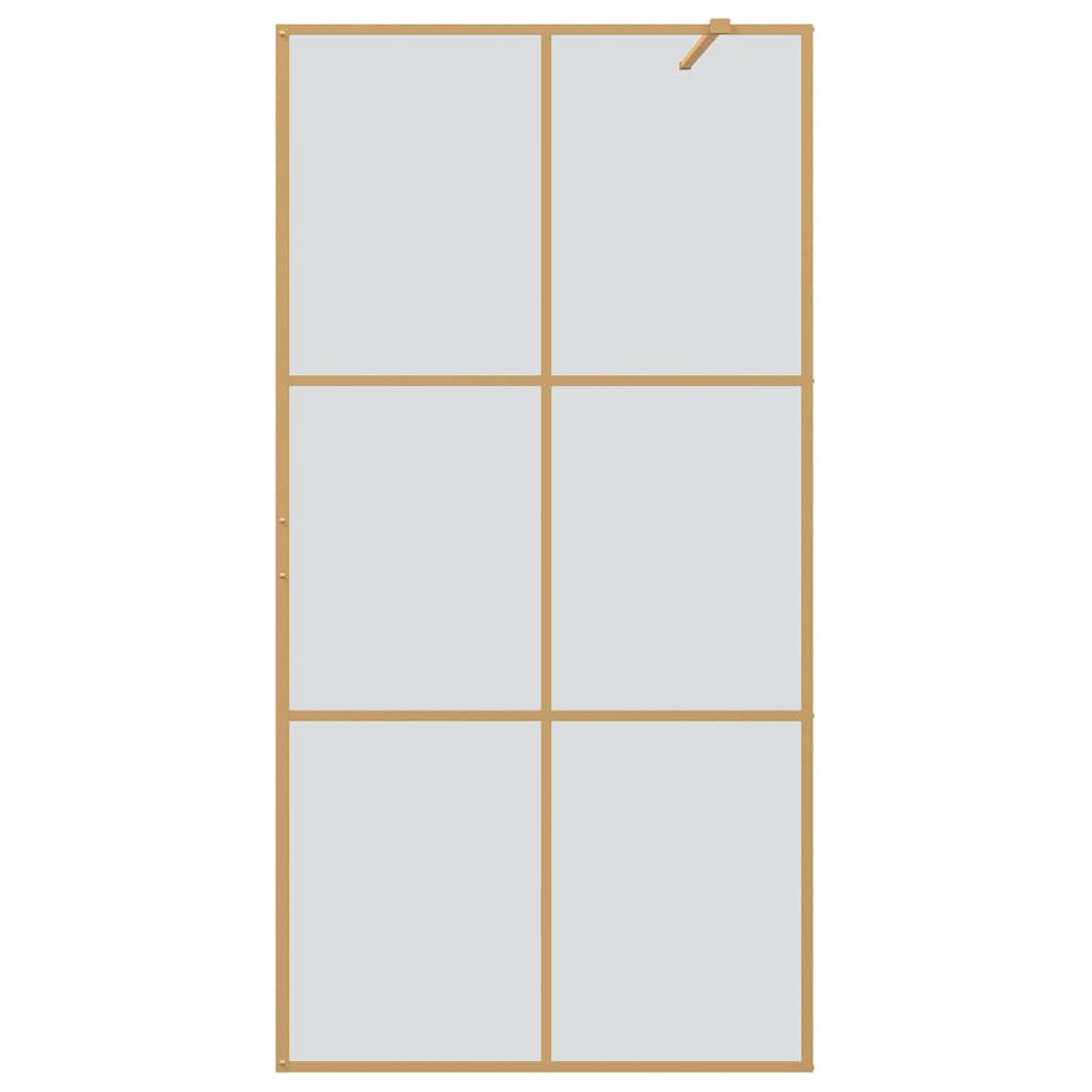 vidaXL Walk-in Duschwand Gold 100 x 195 cm Gehärtetes Glas - Image 4
