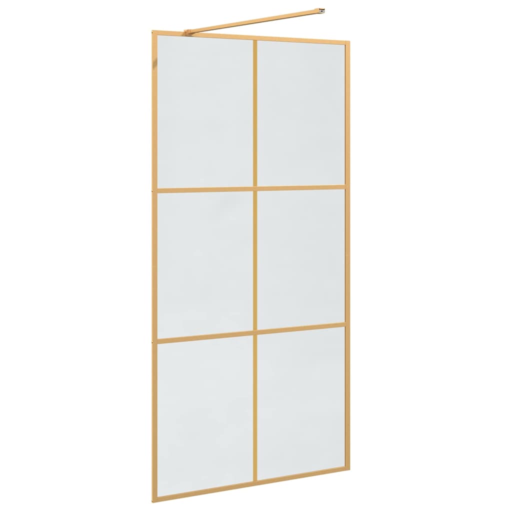 vidaXL Walk-in Duschwand Gold 100 x 195 cm Gehärtetes Glas - Image 6
