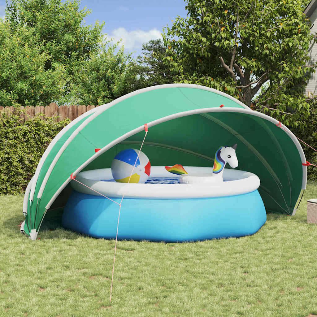 vidaXL Pool-Dome Grün 500 x 500 x 236 cm