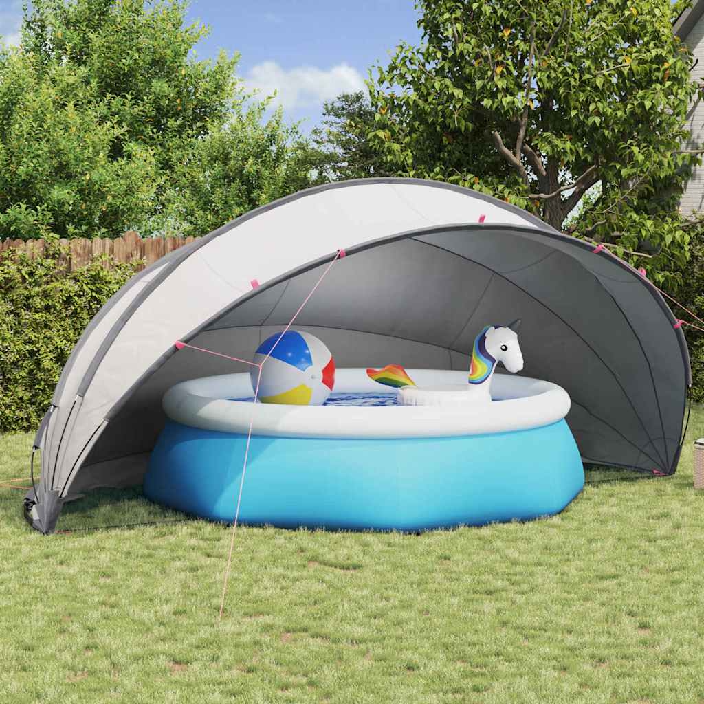 vidaXL Pool-Dome Grau und Orange 546 x 516 x 250 cm