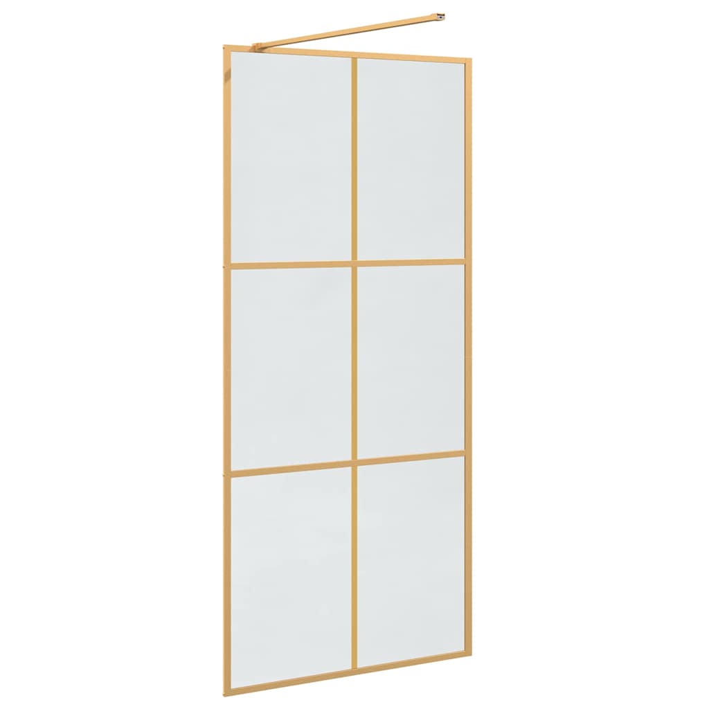 vidaXL Walk-in Duschwand Gold 90 x 195 cm Gehärtetes Glas - Image 6