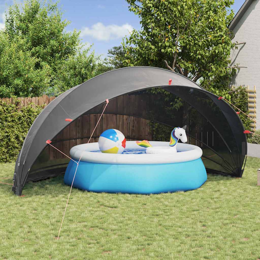 vidaXL Pool-Dome Schwarz 592 x 590 x 275 cm