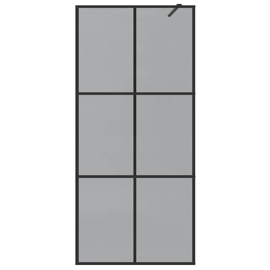 vidaXL Walk-in Duschwand Schwarz 90 x 195 cm Gehärtetes Glas - Image 4