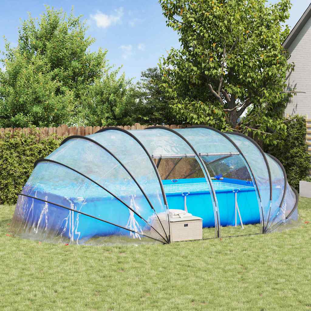 vidaXL Poolzelt Kuppel Transparent 640 x 432 x 205 cm PVC