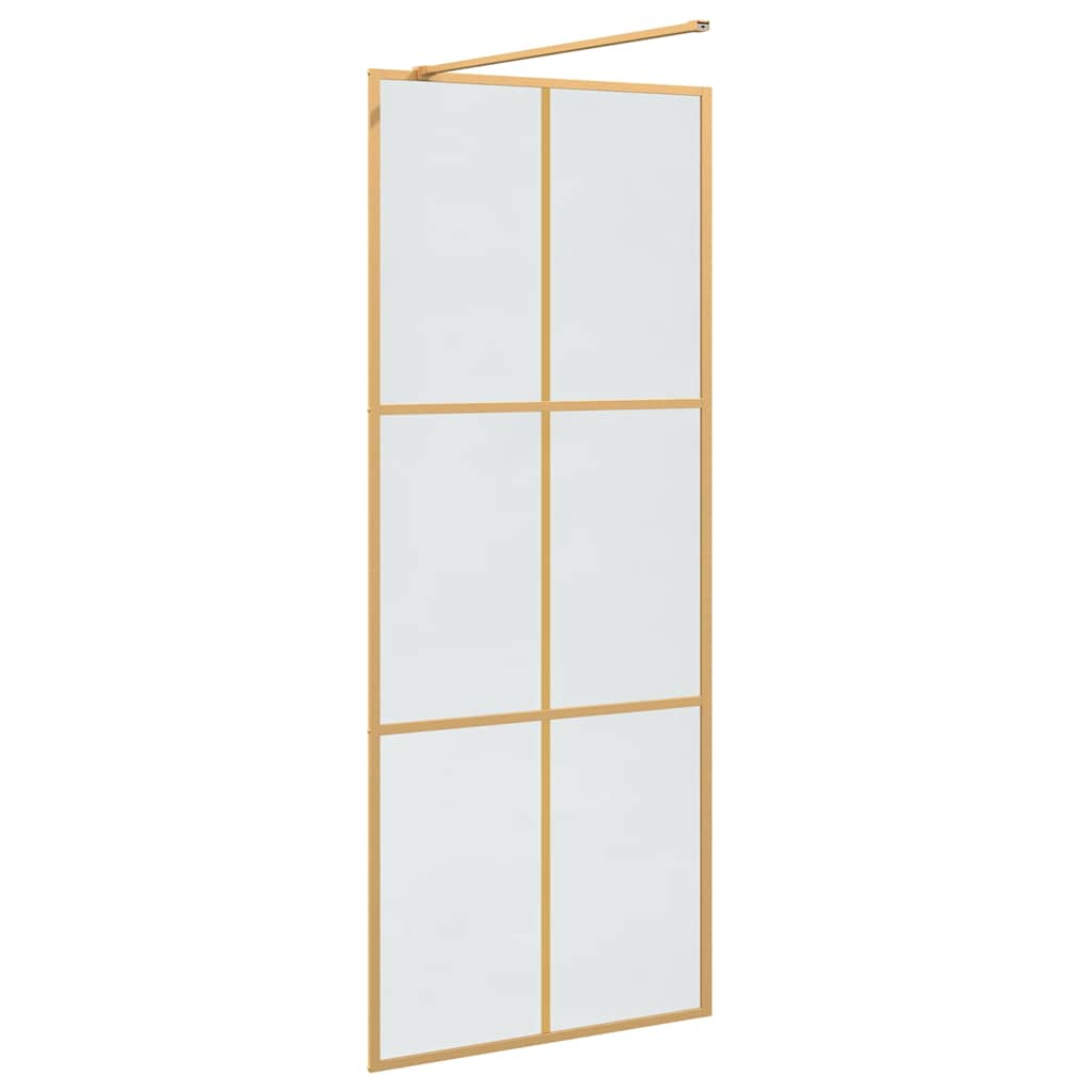 vidaXL Walk-in Duschwand Gold 80 x 195 cm Gehärtetes Glas - Image 6