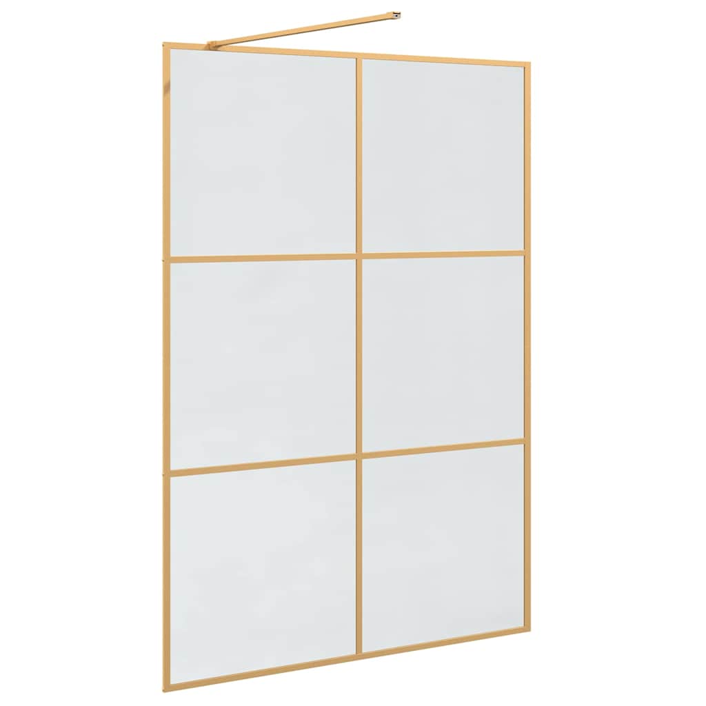 vidaXL Walk-in Duschwand Gold 140 x 195 cm Gehärtetes Glas - Image 6