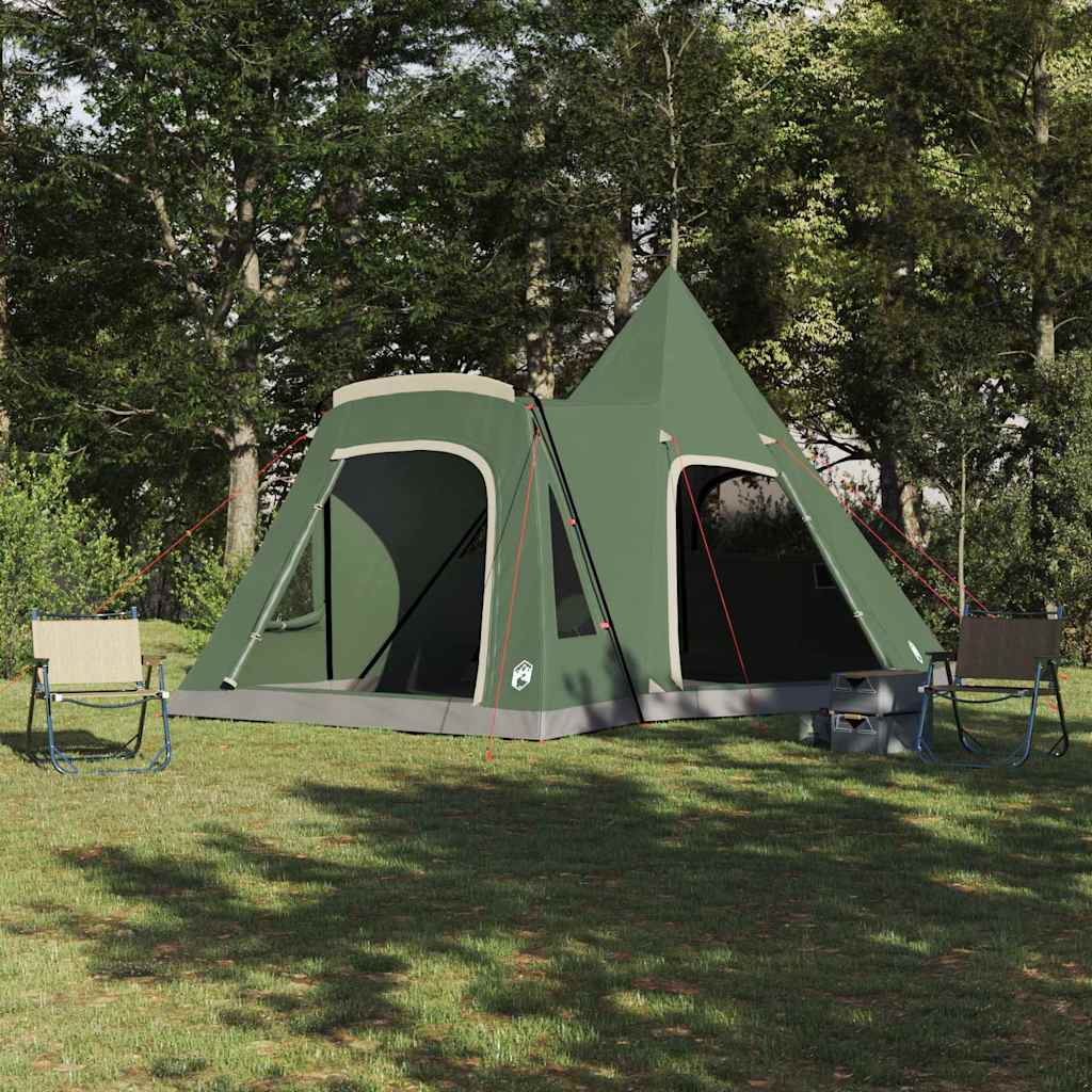 vidaXL Teepee Zelt mit Dach mit Speicher Grün 545 x 450 x 295 cm