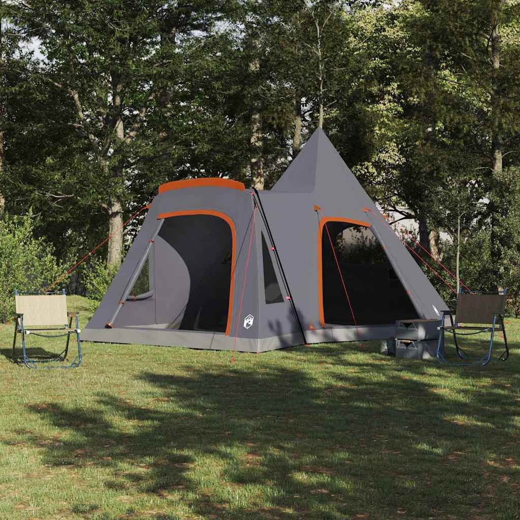 vidaXL Teepee Zelt mit Dach Grau und Orange 545 x 450 x 295 cm