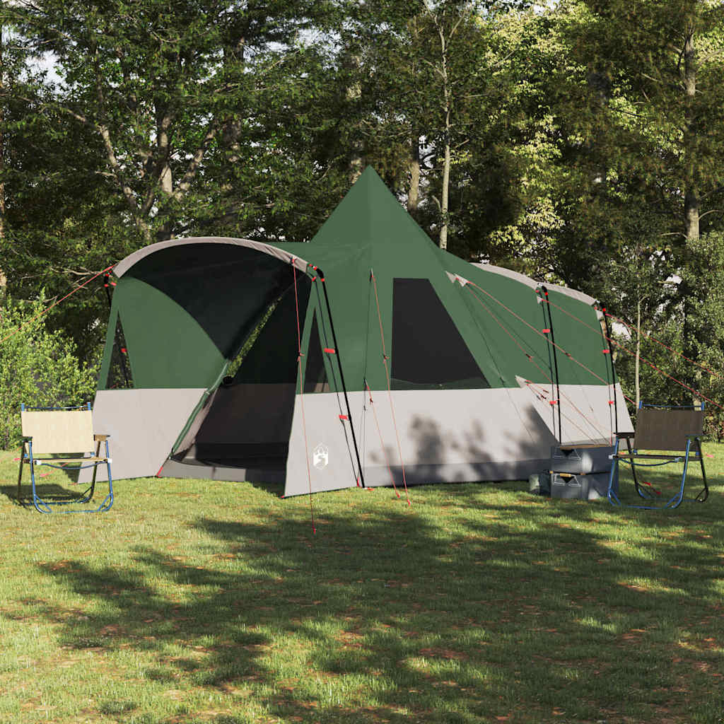 vidaXL Teepee Zelt mit Dach mit Speicher Grün 720 x 465 x 295 cm