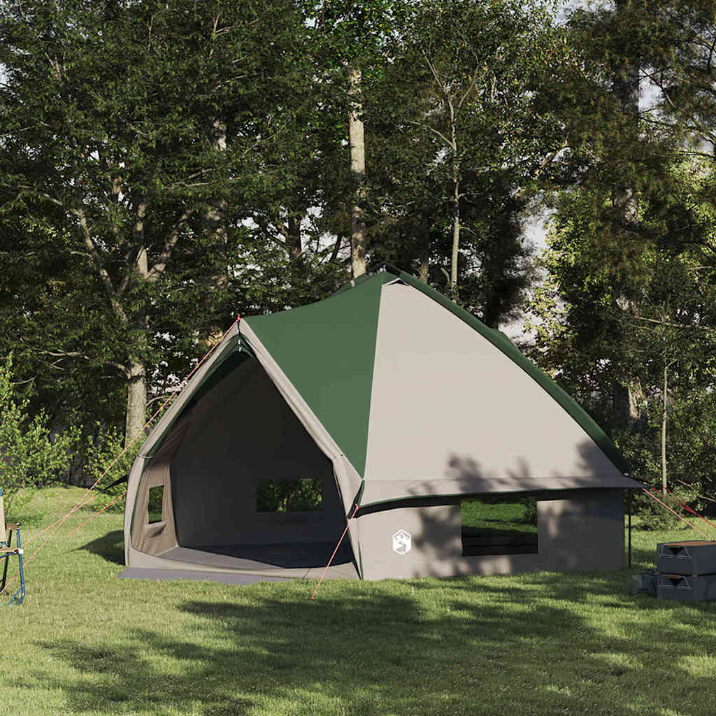 vidaXL Teepee Zelt mit Dach Grün und Weiß 490 x 410 x 210 cm