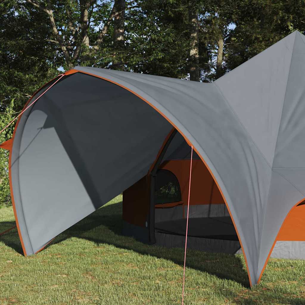 vidaXL Teepee Zelt mit Dach Grau und Orange 600 x 600 x 347 cm - Image 3