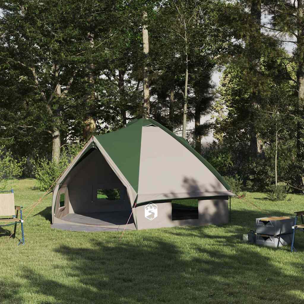 vidaXL Teepee Zelt mit Dach Grün und Weiß 490 x 410 x 210 cm