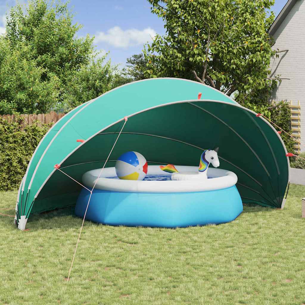 vidaXL Pool-Dome Grün 592 x 590 x 275 cm